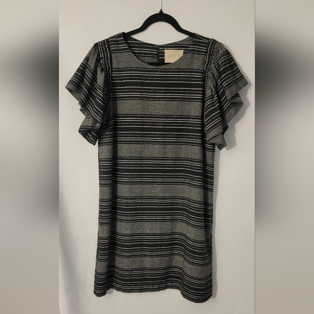 Moon River Black and White Striped Dress Size M